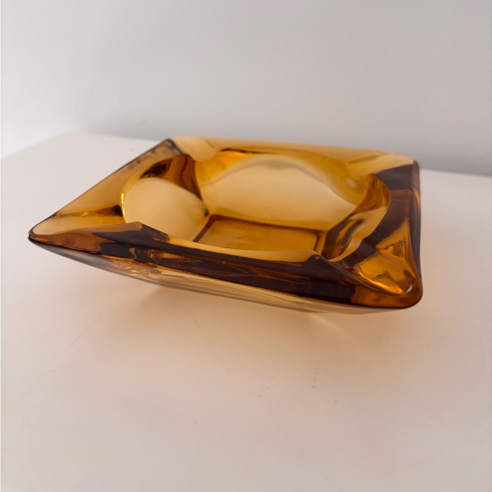 Amber Glass Vintage Decorative Ashtray/Catchall